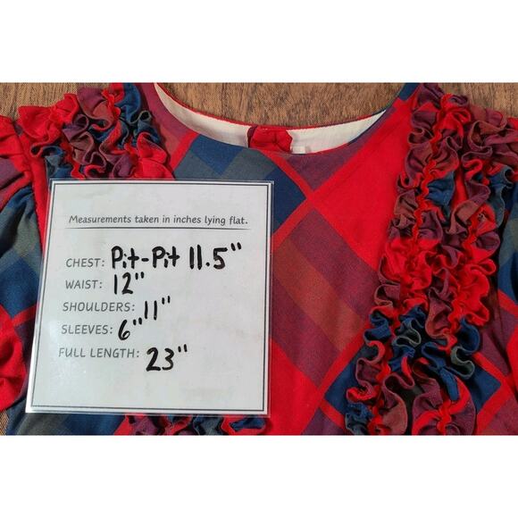 VINTAGE Martha's Miniatures Red Plaid Dress 6 Christmas Rare Full Circle Pageant - Picture 5 of 12